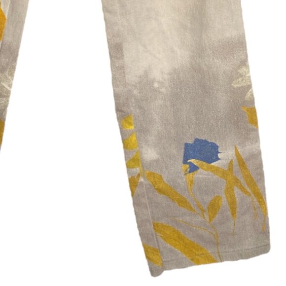 RARE SS2000 Roberto Cavalli Jeans Vintage Y2k Gray Yellow Floral Jeans Size 27 - Picture 11 of 13